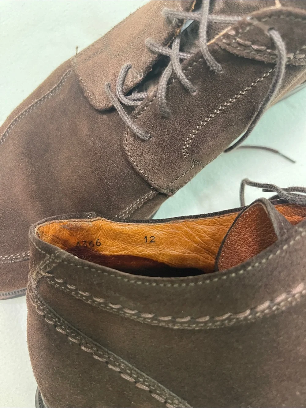 Men's Brown Suede Lace-Up Dress Shoes
